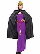 Evil Queen from Snow White, costume dress, belt, flared sleeves, cape